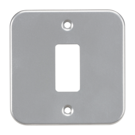 Knightsbridge GDFP001M metal clad 1G grid faceplate grey