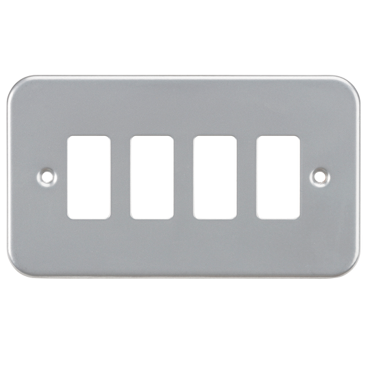 Knightsbridge GDFP004M metal clad 4G grid faceplate grey