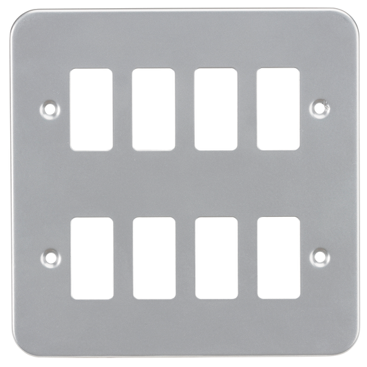 Knightsbridge GDFP008M metal clad 8G grid faceplate grey