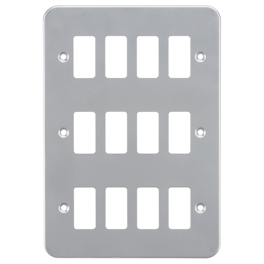 Knightsbridge GDFP0012M metal clad 12G grid faceplate grey
