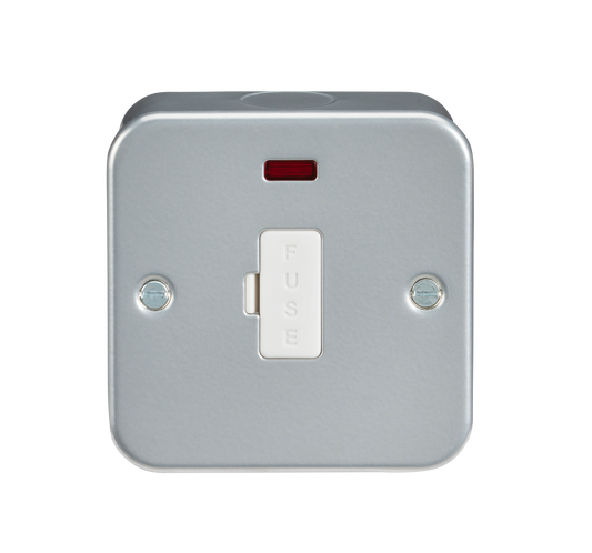Knightsbridge M6000N metal clad fused spur neon grey