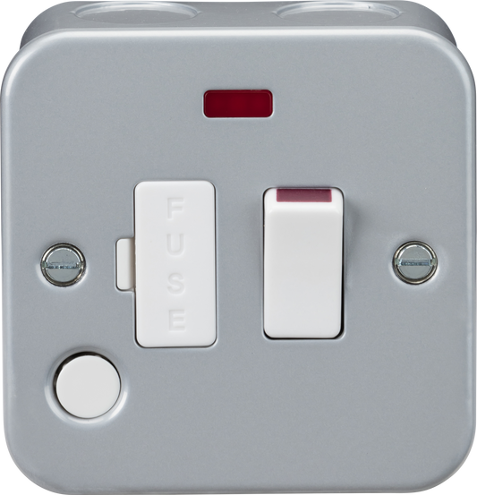 Knightsbridge M6300NF metal clad switched fused spur neon flex grey