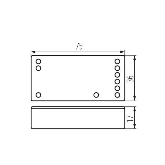 Kanlux CTRL D 12/24V M/RGB/CCT dimensions diagram