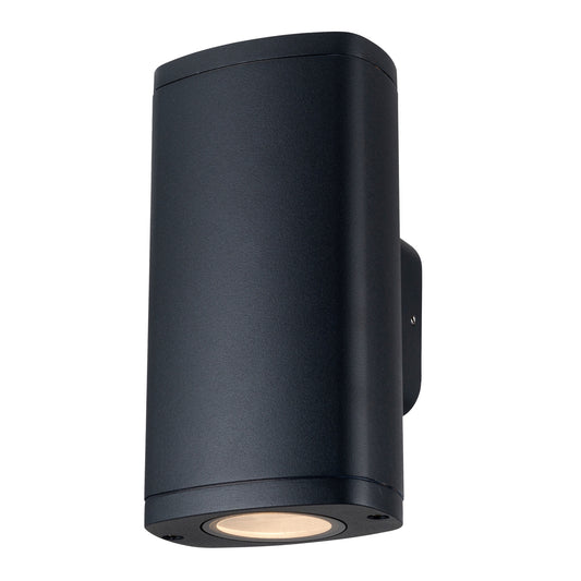 Twin GU10 facade wall light black
