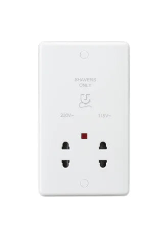 115/230V Dual Voltage Shaver Socket with Neon