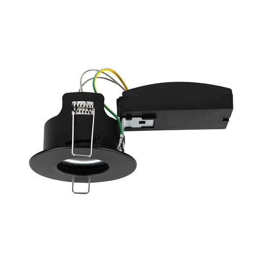 VT-701CL-B CANLESS FIRE RATED GU10 FITTING IP20 BLACK BEZEL