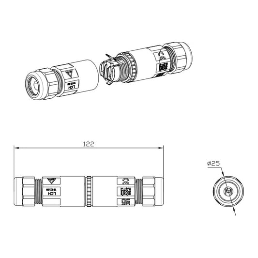JB0013 dimensions line drawing