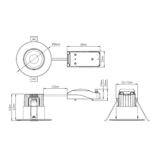 RE6CTT dimensions line drawing
