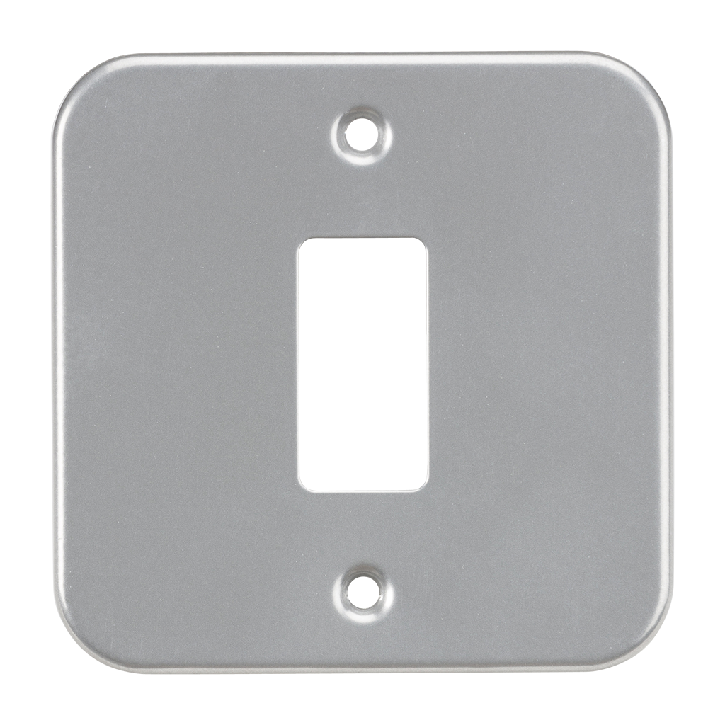 Knightsbridge GDFP001M metal clad 1G grid faceplate grey