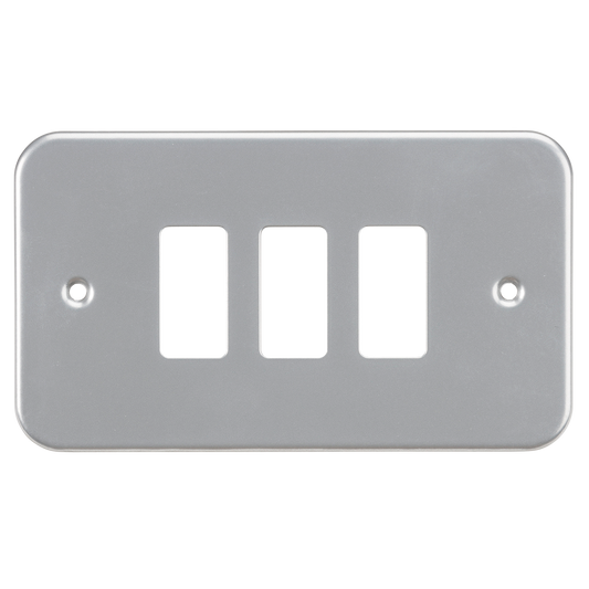 Knightsbridge GDFP003M metal clad 3G grid faceplate grey
