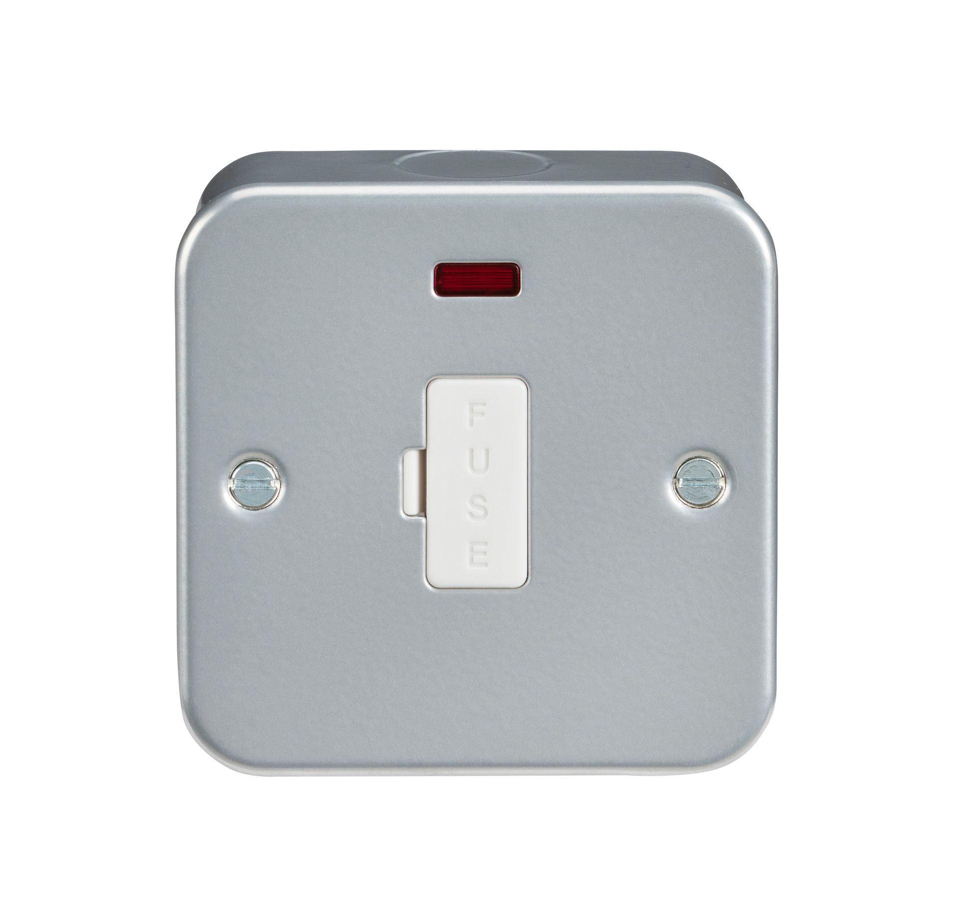 Knightsbridge M6000N metal clad fused spur neon grey
