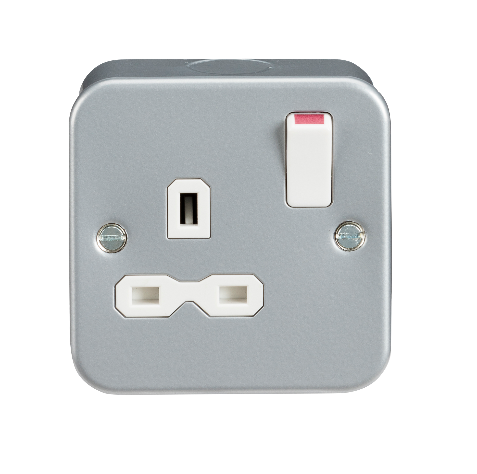 Knightsbridge MR7000 metal clad 13A 1G switched socket grey