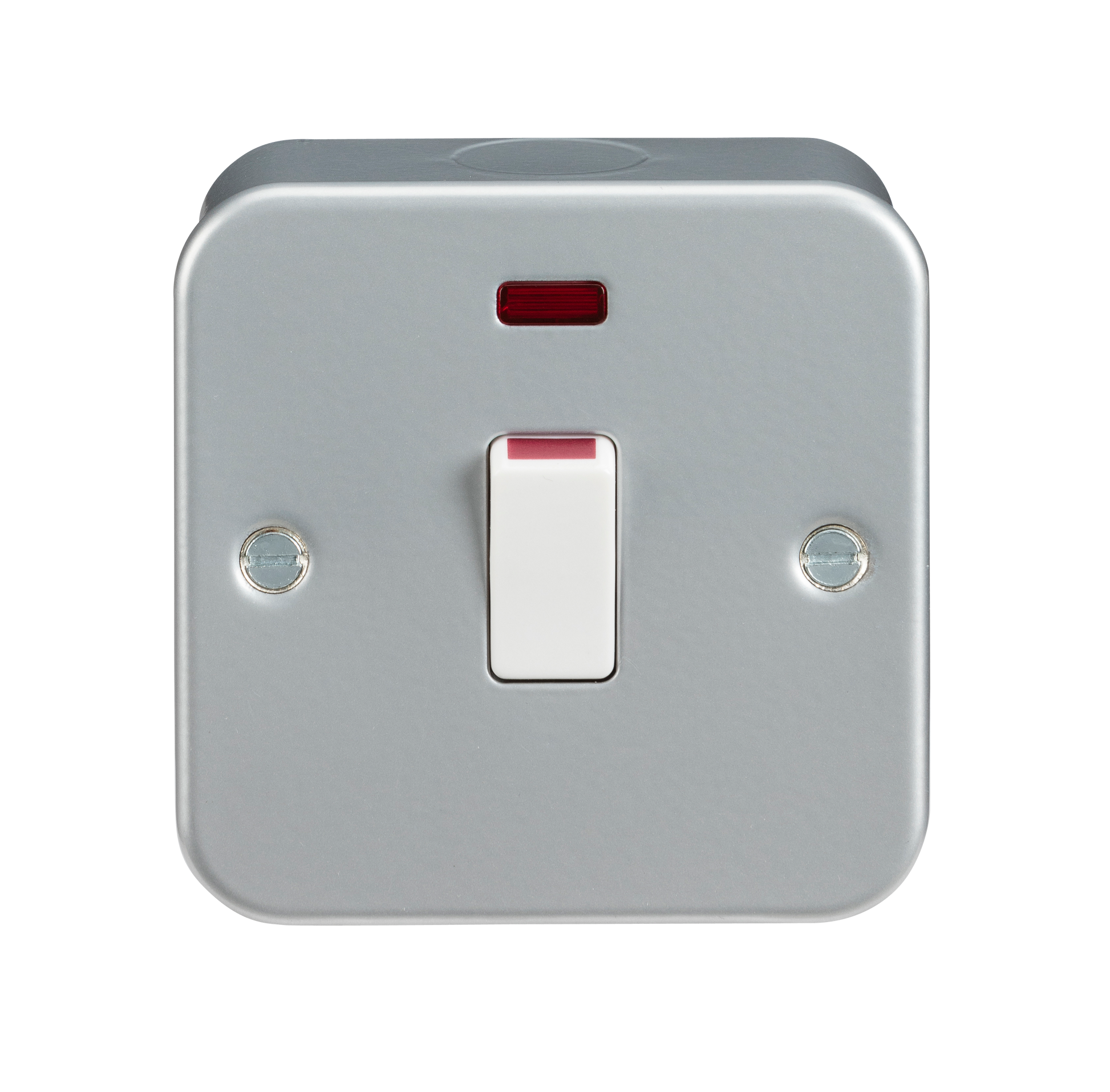 Knightsbridge M8341N metal clad 20A DP switch neon grey