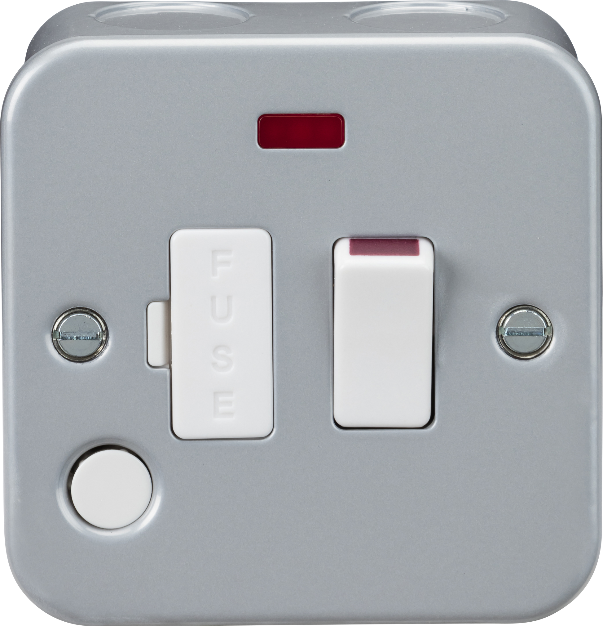 Knightsbridge M6300NF metal clad switched fused spur neon flex grey