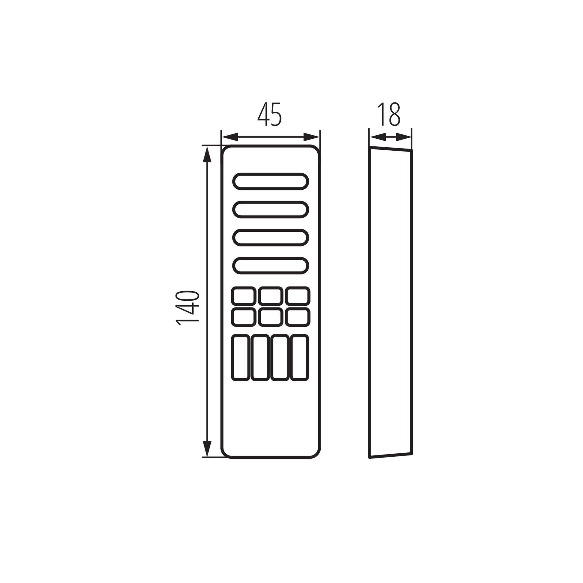 Kanlux REMOTE D M/RGB/CCT-B dimensions diagram