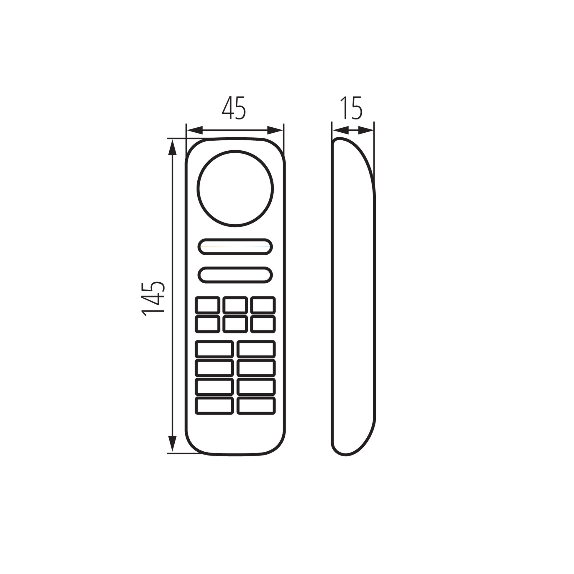 Kanlux REMOTE N 8 RGBW/CCT-W dimensions diagram