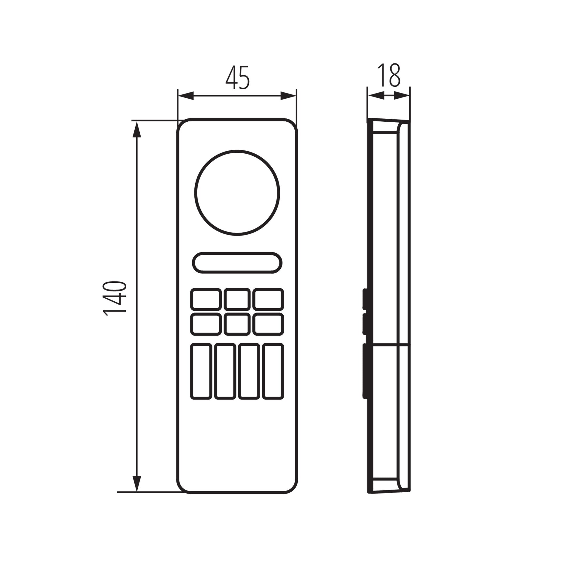 Kanlux REMOTE 4 RGBW/CCT-B dimensions diagram
