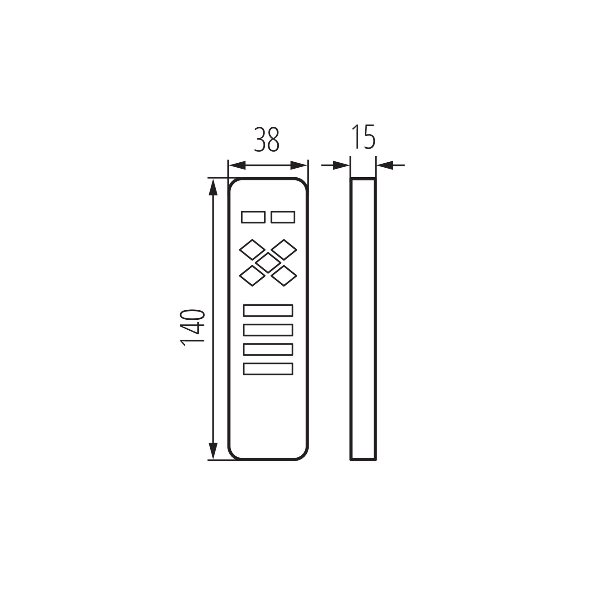 Kanlux REMOTE 4 MONO/CCT-B dimensions diagram