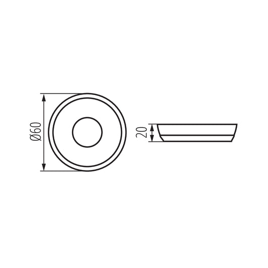 Kanlux REMOTE O 1 MONO/CCT-B dimensions diagram