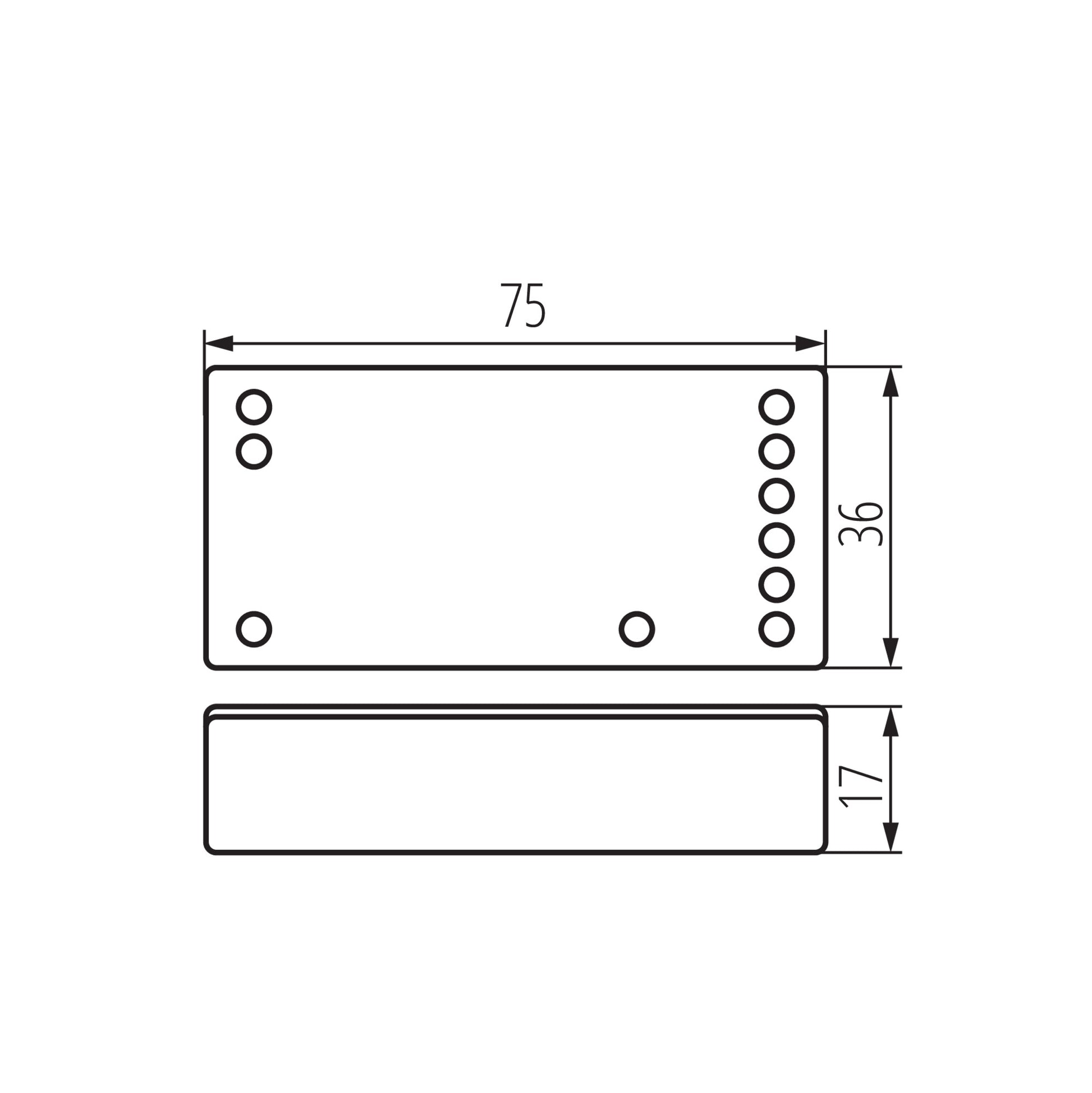 Kanlux CTRL D 12/24V M/RGB/CCT dimensions diagram