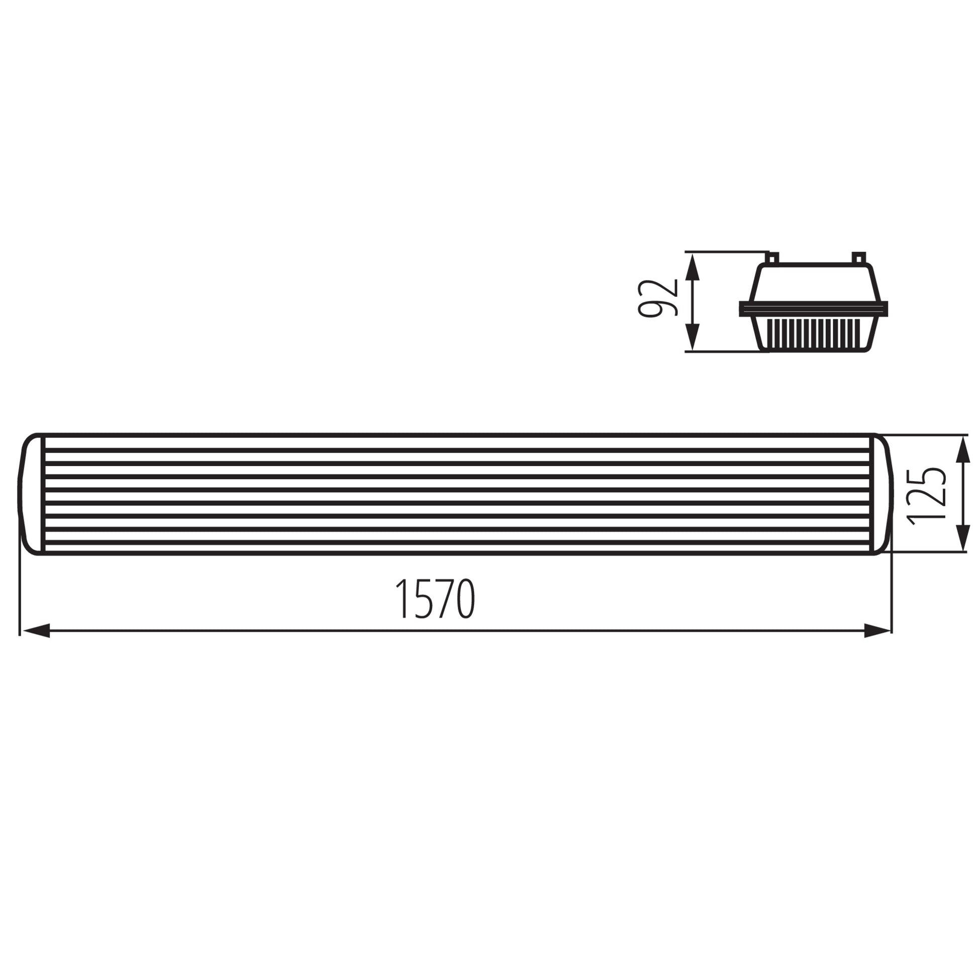 Kanlux MAH PLUS 5FT Twin fitting dimensions
