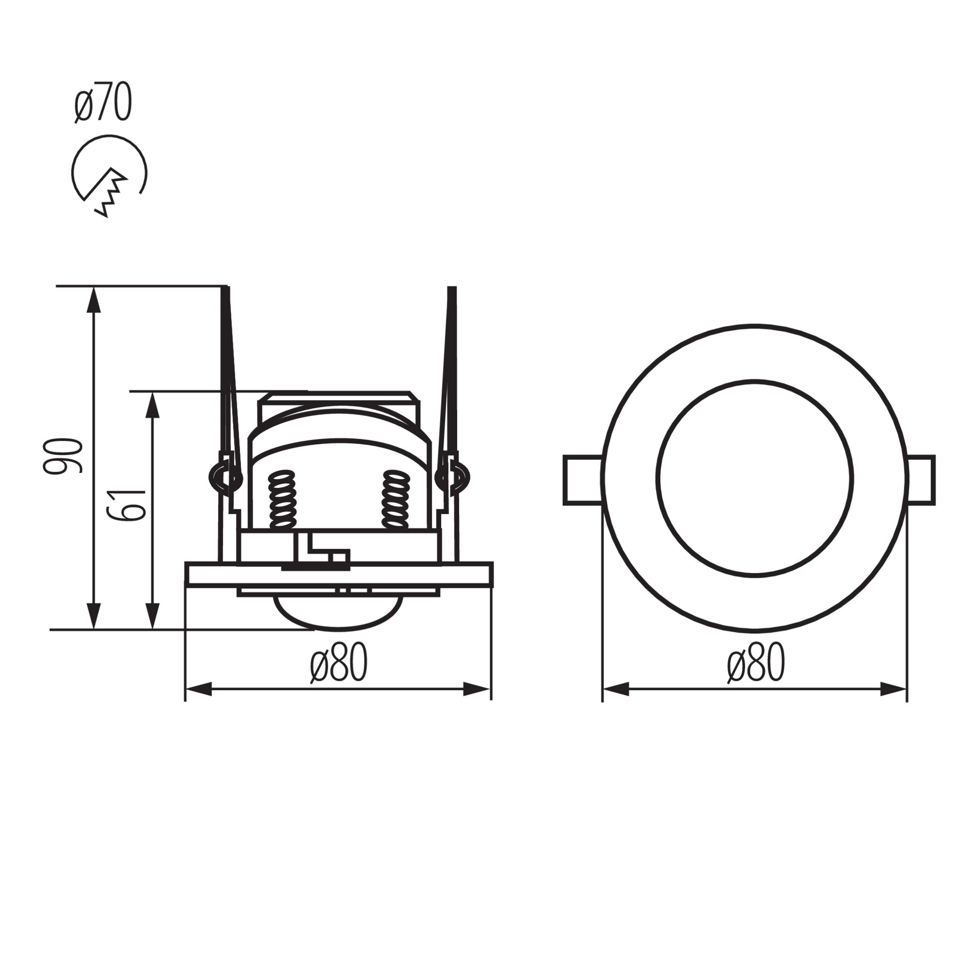 Kanlux MERGE ADJ-O dimensions diagram