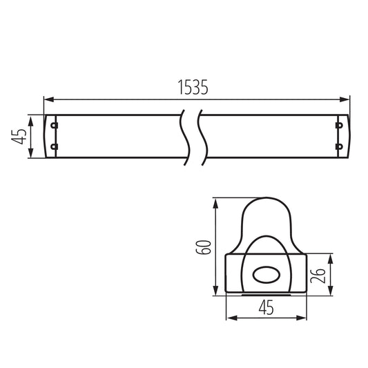 Kanlux ALDO 4LED 1x150 dimensions diagram