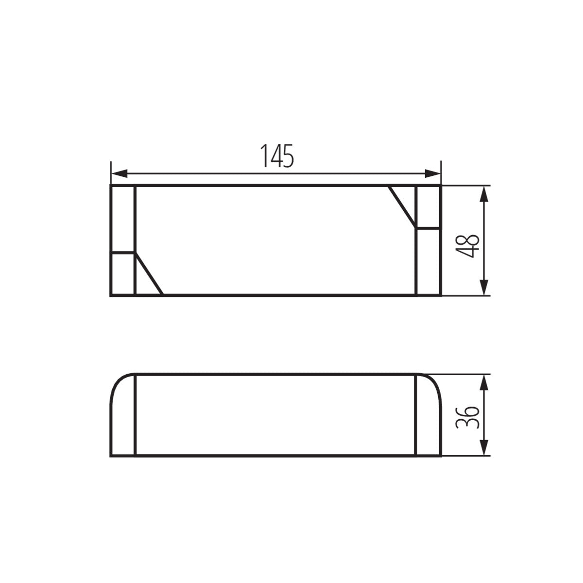 Kanlux POWELED P 24V 30W dimensions diagram