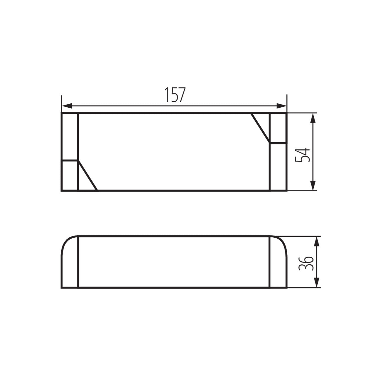 Kanlux POWELED P 24V 60W dimensions diagram