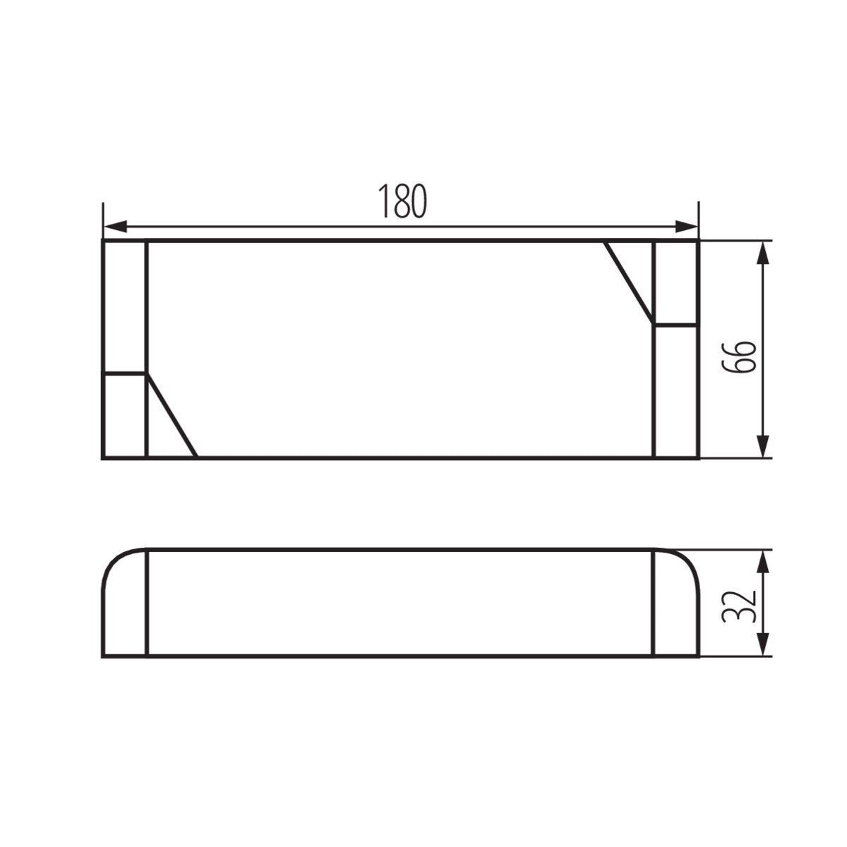 Kanlux POWELED P 24V 100W dimensions diagram