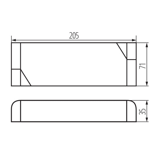 Kanlux POWELED P 24V 150W dimensions diagram