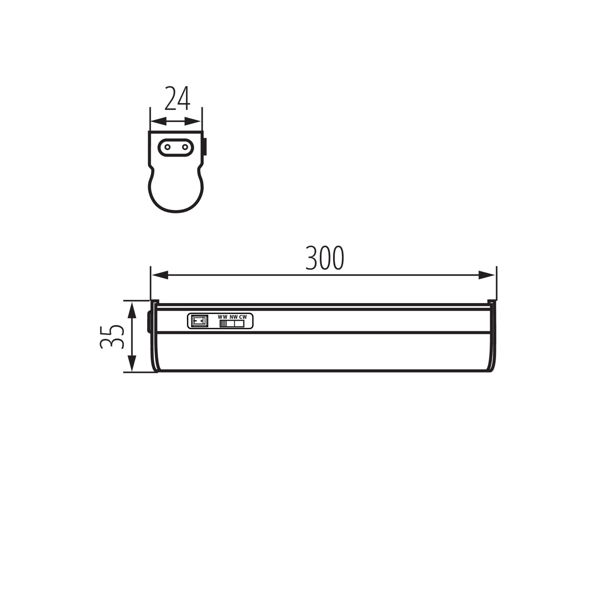 Kanlux MERA LED 4W CCT dimensions diagram