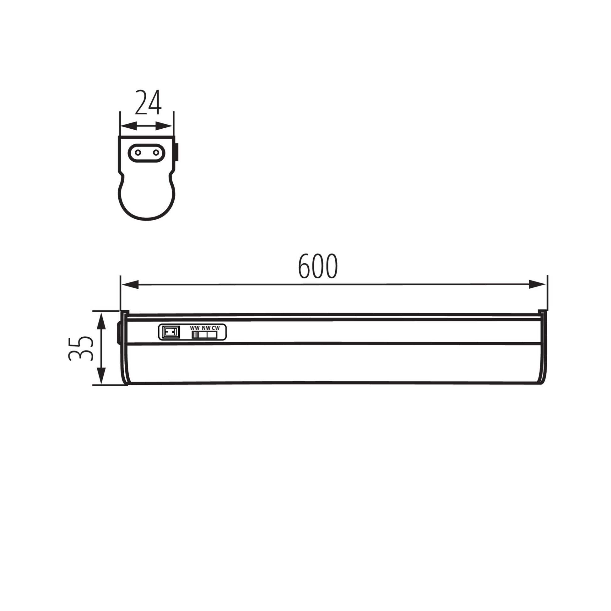 Kanlux MERA LED 8W CCT dimensions diagram