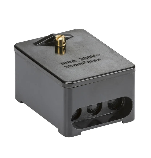 100A 1 x 5 Way Service Connector Block Brass Terminals