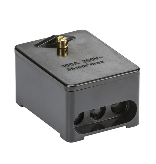 100A 1 x 5-Way (Single Pole) Service Connector Block - Brass Terminals