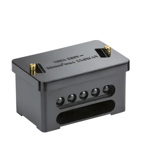 100A 2 x 5 Way Service Connector Block Brass Terminals