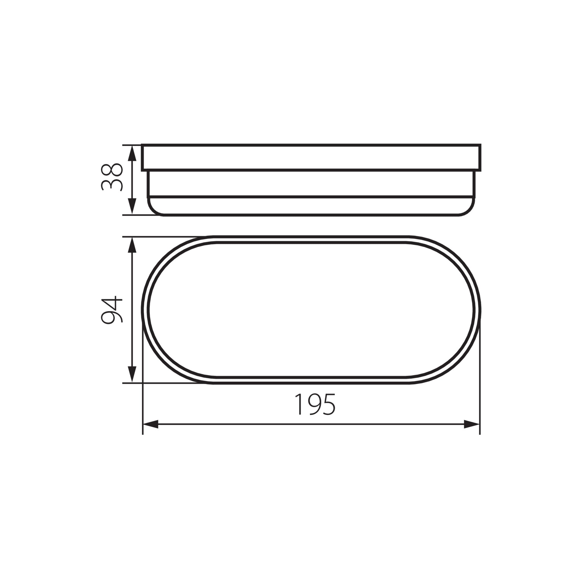 Kanlux TOLU LED 12W bulkhead dimensions diagram