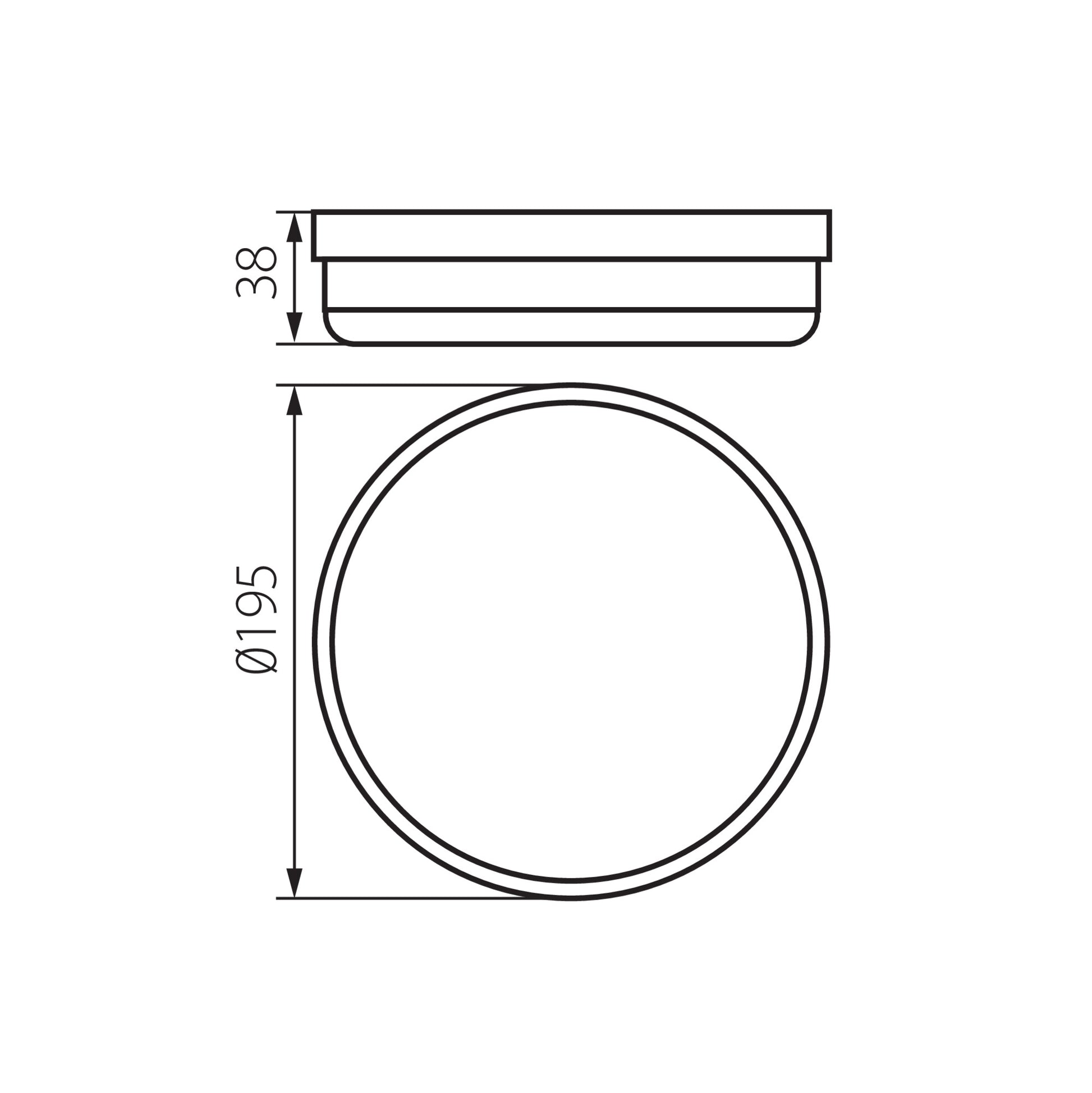 Kanlux TOLU LED 18W bulkhead dimensions diagram