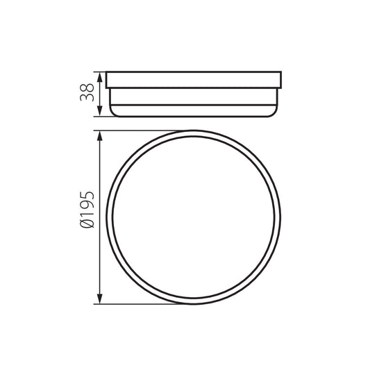 18W Oval LED Bulkhead Light dimensions