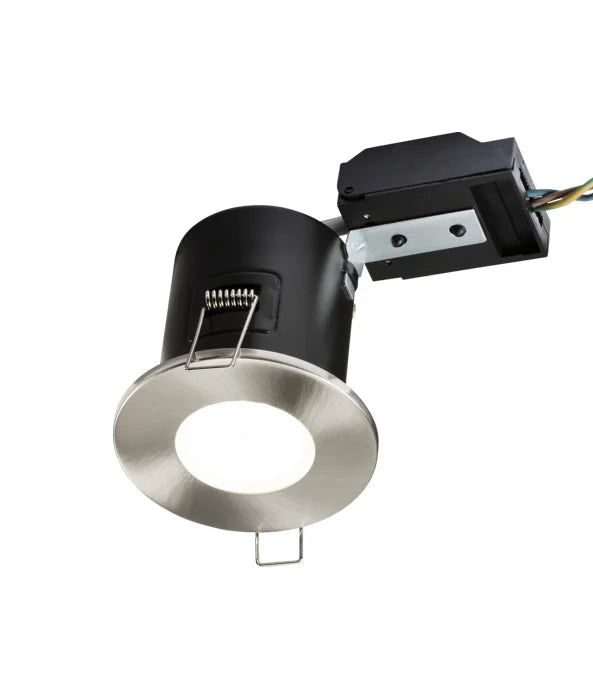 230V IP20 Fixed GU10 Fire-Rated Downlight- Brushed Chrome