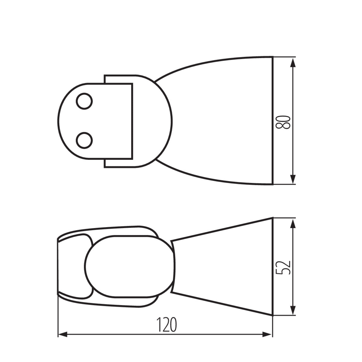 Kanlux ALER N-W dimensions diagram