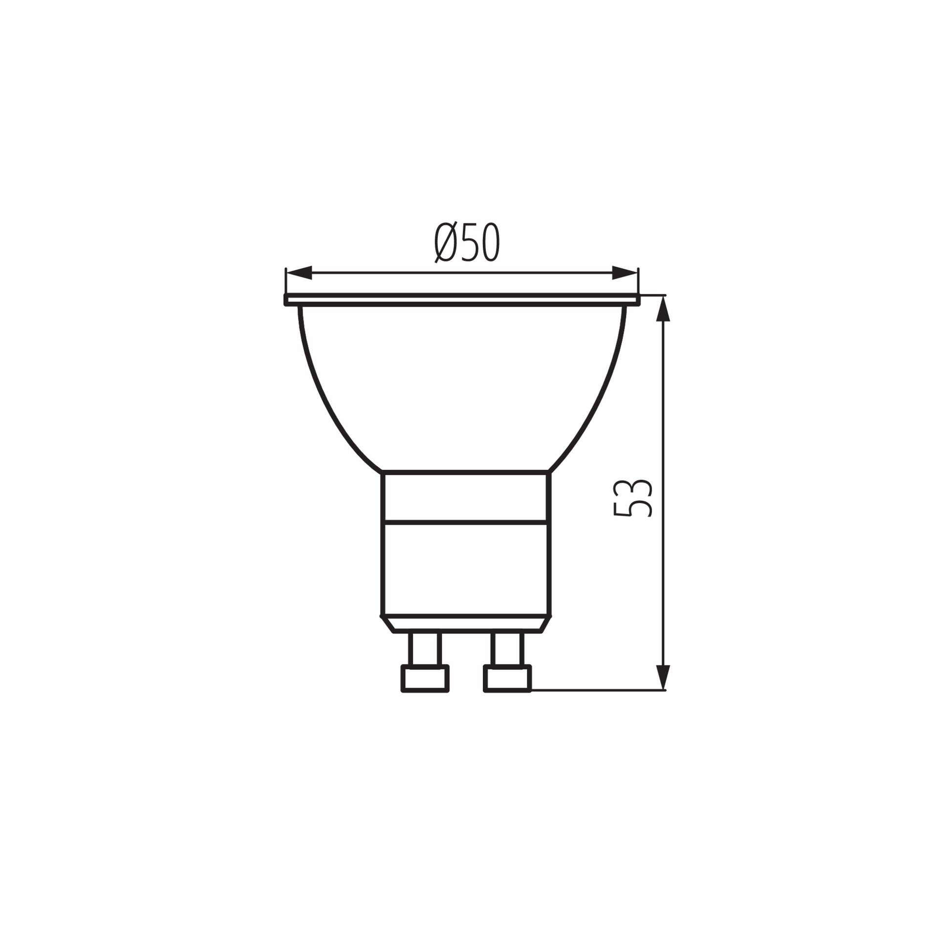 Kanlux XLED GU10 6.5W dimensions diagram