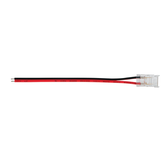 LED strip connector with power lead