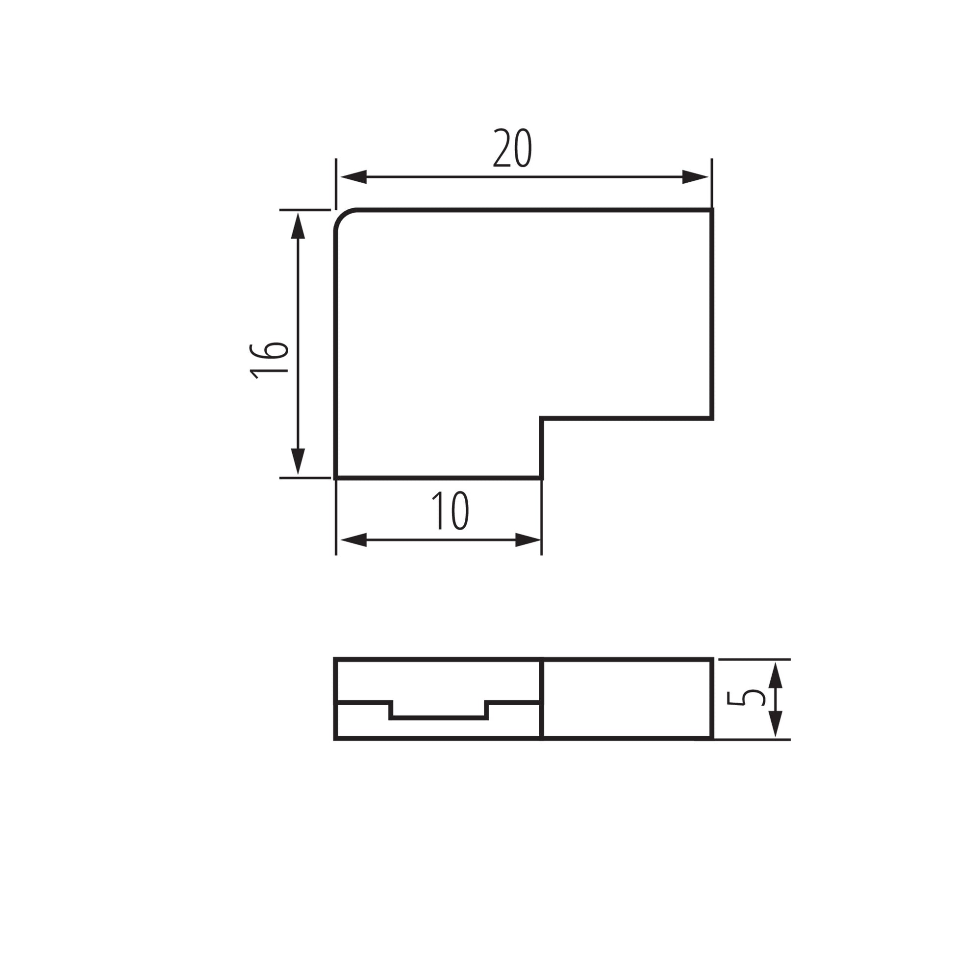 8mm LED Strip L-Shape Corner Connector dimensions