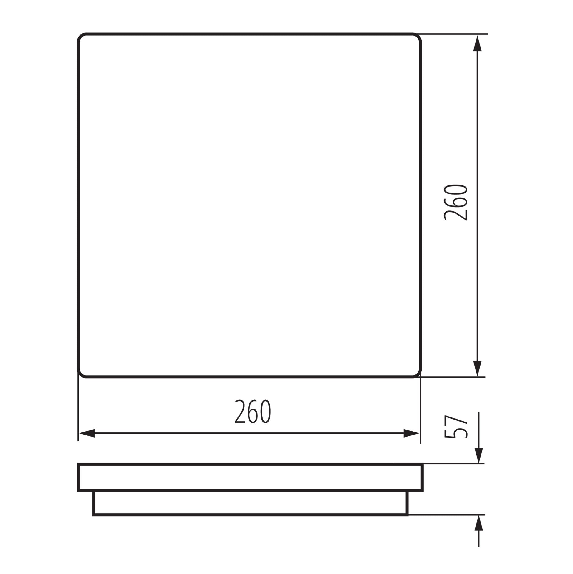 Square LED Ceiling Light dimensions