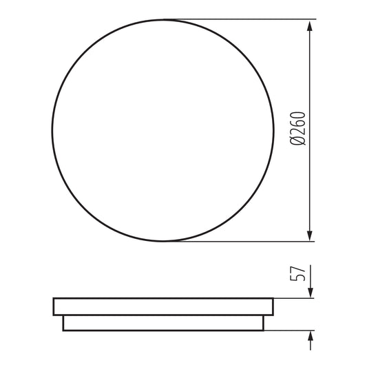 Round LED Ceiling Light dimensions