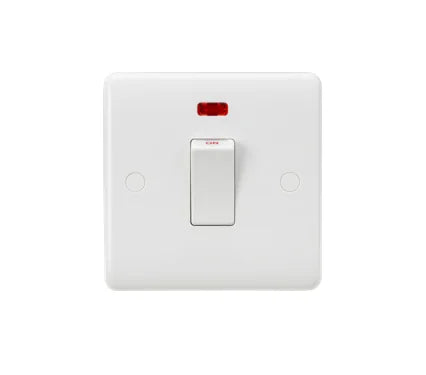 45A DP Switch with Neon (1G size) – White Rocker