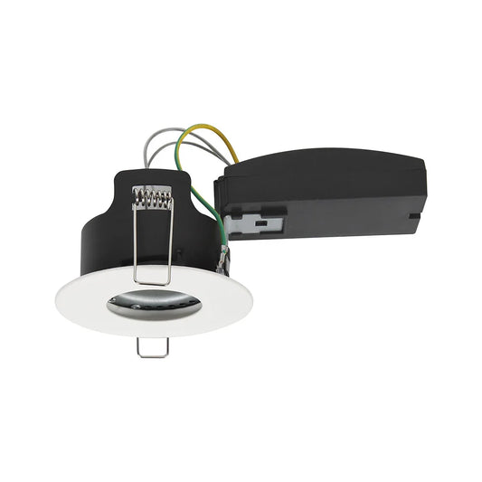 VT-701CL-W CANLESS FIRE RATED GU10 FITTING IP20 WHITE BEZEL