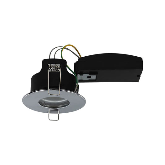 VT-701CL-C CANLESS FIRE RATED GU10 FITTING IP20 CHROME BEZEL