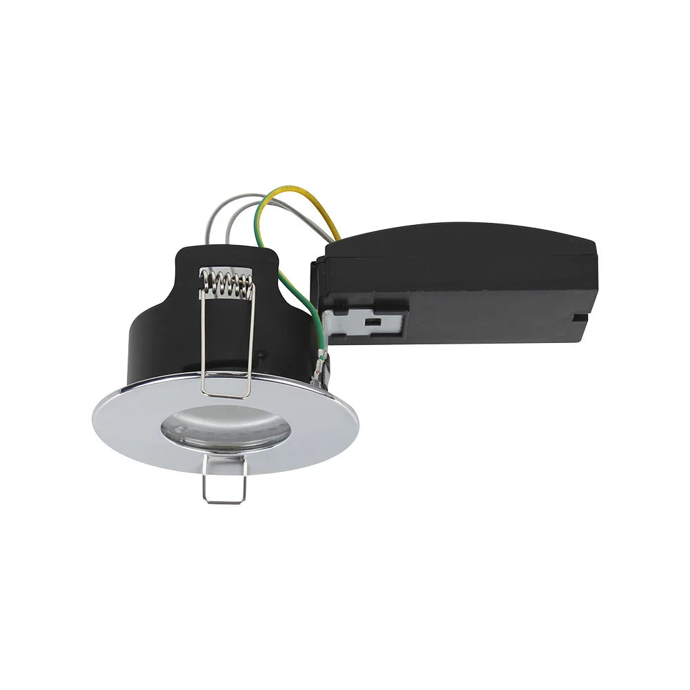 VT-702CL-C CANLESS FIRE RATED GU10 FITTING IP65 CHROME BEZEL